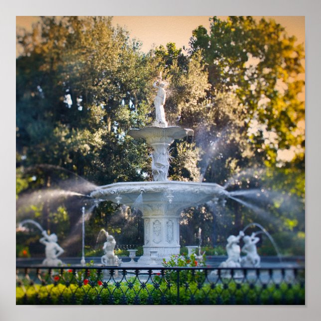 Póster Forsyth Park, en Savannah, Ga (Frente)