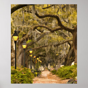 Póster Forsyth Park - Foto, Savannah, Georgia (GA) EE.UU.