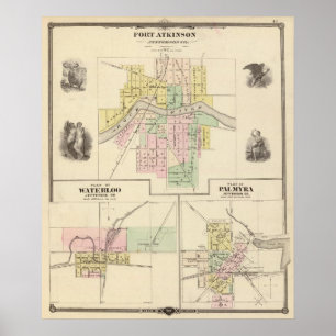Póster Fort Atkinson, Waterloo y Palmyra, Jefferson Co