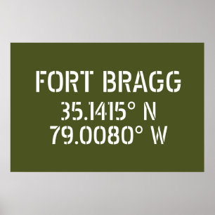 Póster Fort Bragg Latitud Longitud