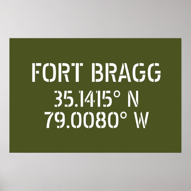 Póster Fort Bragg Latitud Longitud (Frente)