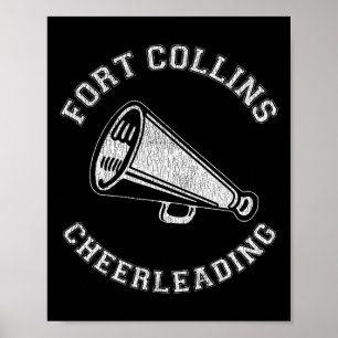 Póster Fort Collins Cheer Angustiado Retro 90's Animadora