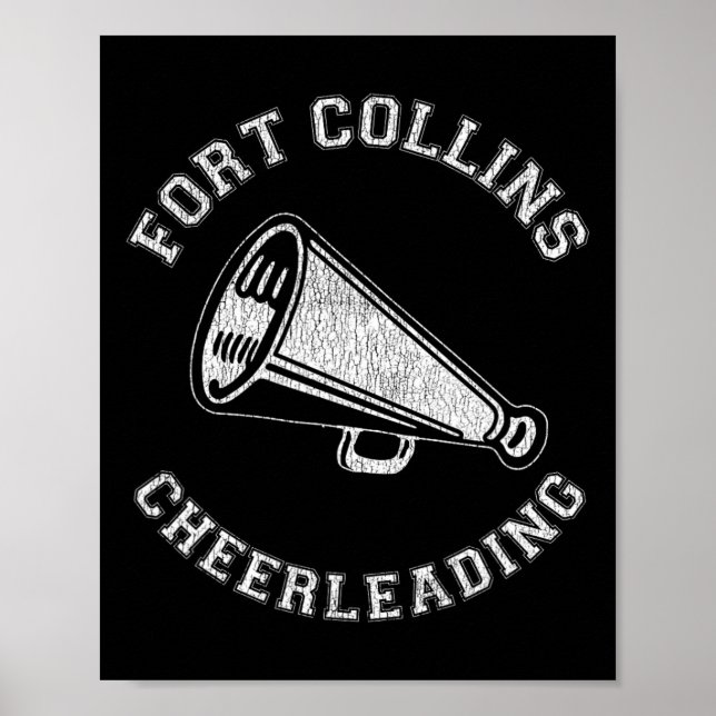 Póster Fort Collins Cheer Angustiado Retro 90's Animadora (Frente)