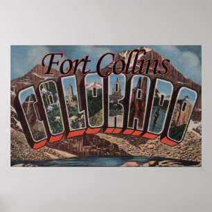 Póster Fort Collins, Colorado - Escenas de letras grandes