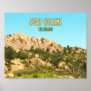 Póster Fort Collins Colorado Horsetooth Rock