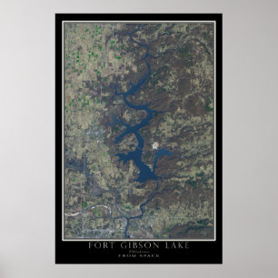 Póster Fort Gibson Lake Oklahoma, de mapa de satélites es