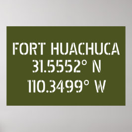 Póster Fort Huachuca Latitude Longitud