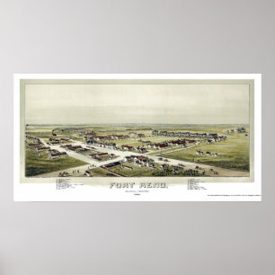Póster Fort Reno, OK Mapa Panorámico - 1891