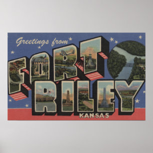 Póster Fort Riley, Kansas - Escenas de letras grandes
