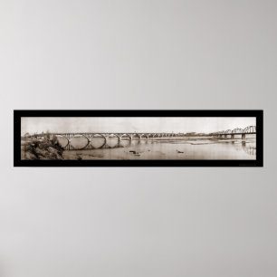 Póster Fort Smith AR River Photo 1922