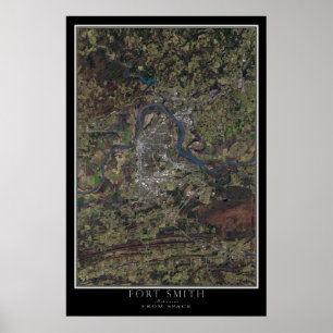 Póster Fort Smith Arkansas, del mapa de satélites espacia