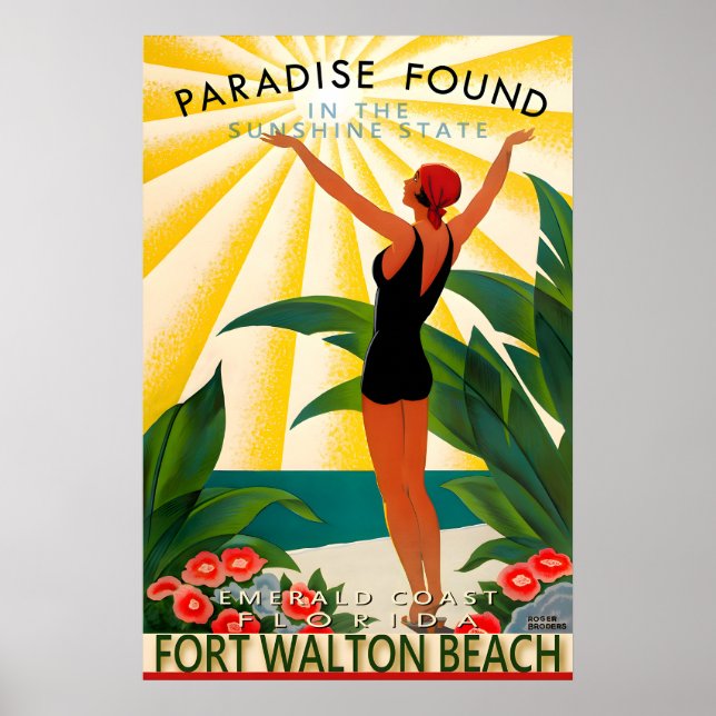 Póster Fort Walton Beach Okaloosa County Florida Travel (Frente)