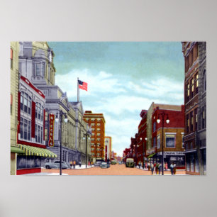 Póster Fort Wayne Indiana Calhoun Street