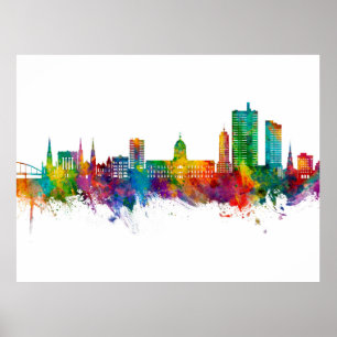 Póster Fort Wayne Indiana Skyline