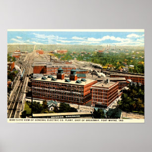 Póster Fort Wayne, Planta Eléctrica Indiana 1930