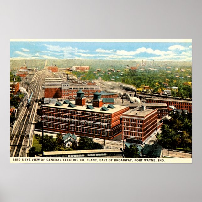 Póster Fort Wayne, Planta Eléctrica Indiana 1930 (Frente)