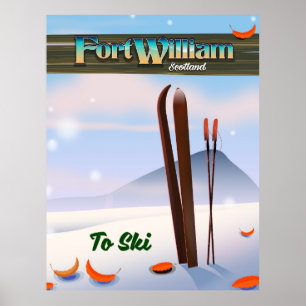 Póster Fort William Scotland ski.