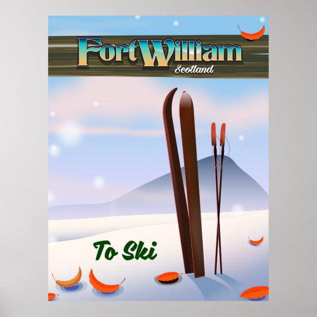 Póster Fort William Scotland ski. (Frente)