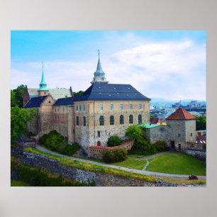 Póster Fortaleza Akershus en Oslo, Noruega