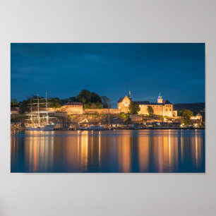Póster Fortaleza de Oslo Akershus de Noruega