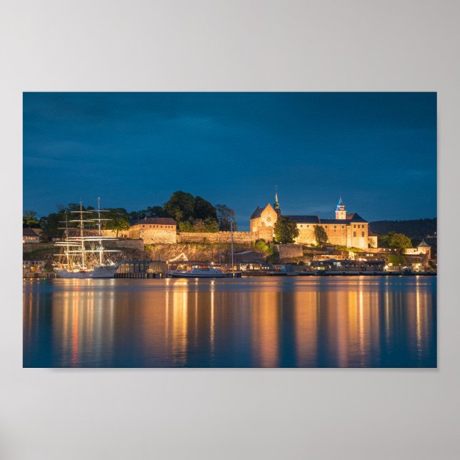Póster Fortaleza de Oslo Akershus de Noruega (Frente)