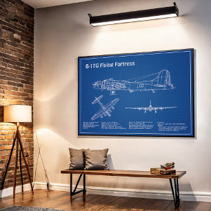 Póster Fortaleza Voladora B-17 - Planes de Planes de Plan