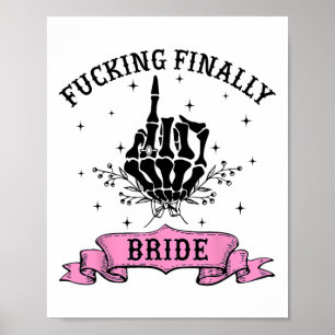 Póster Forting Finally Bride Skeleton Hand Halloween Bach