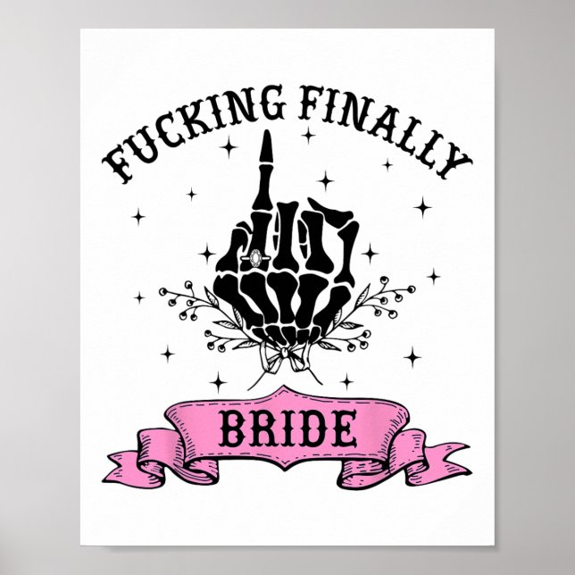 Póster Forting Finally Bride Skeleton Hand Halloween Bach (Frente)