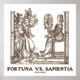 Póster Fortuna vs Sapientia (Grabado de Madera del Siglo 