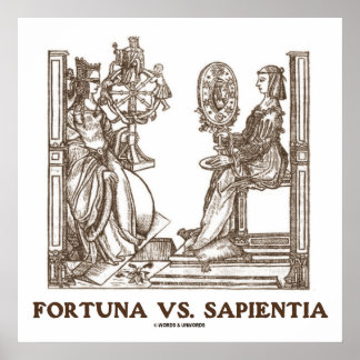 Póster Fortuna vs Sapientia (Grabado de Madera del Siglo