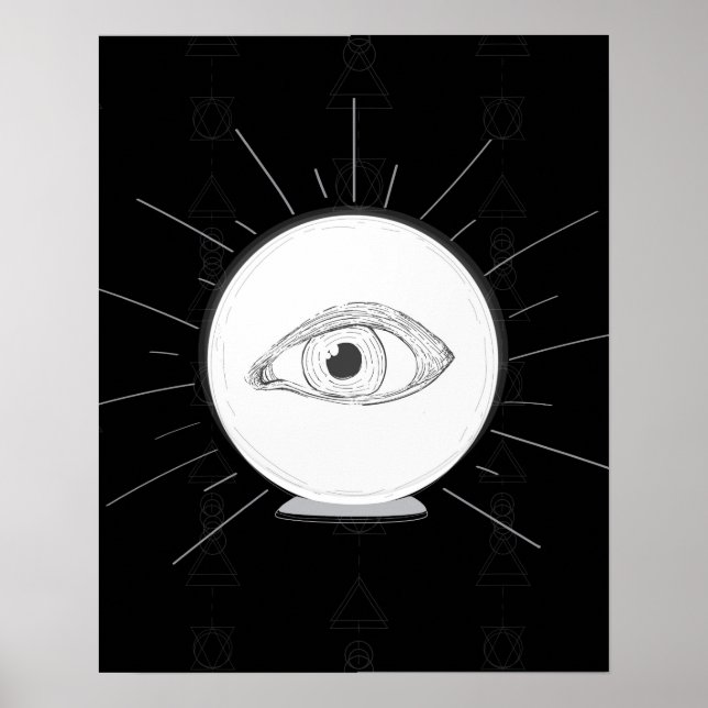 Póster Fortune Teller Eye Seer Esoteric Crystal Ball (Frente)