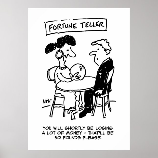Póster Fortune Teller predice una pérdida financiera (Frente)