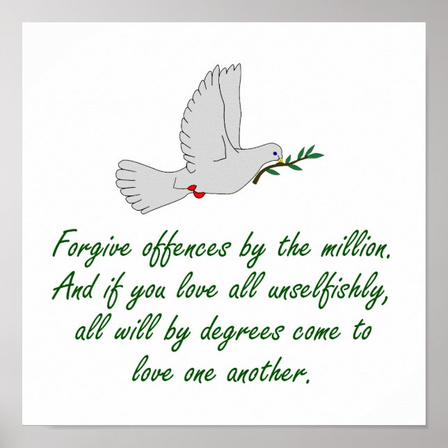 Póster Forzar puede retrasar - Citas de perdón (Frente)