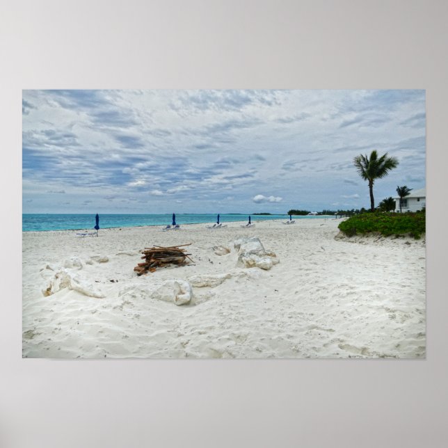 Póster Foso de Fuego de la Playa de las Bahamas (Frente)