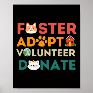 Póster Foster adopta voluntariado donando refugio de resc