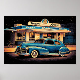 Póster Fosters Freeze y '47 Chevy