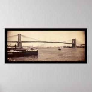 Póster Foto 1896 del palmo del puente de Brooklyn