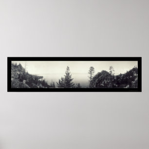 Póster Foto 1906 de la roca de la cueva del lago Tahoe