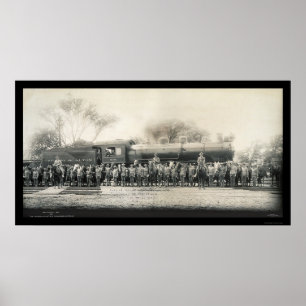 Póster Foto 1907 del ferrocarril y de la caballería