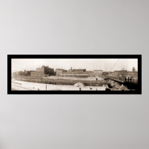 Póster Foto 1909 de la orilla del río de Oswego NY