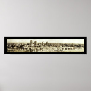 Póster Foto 1912 del horizonte de Dallas del viaducto