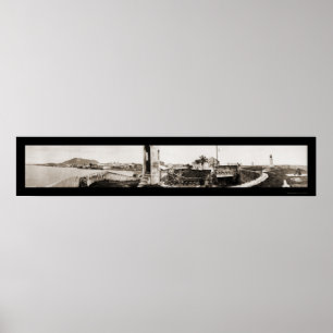 Póster Foto 1913 de la pared de mar de ciudad de Panamá
