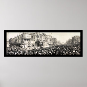 Póster Foto 1913 del LA del carnaval del desfile de Rex