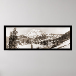 Póster Foto 1925 de la nieve del Monte Rainier WA