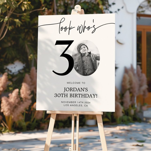 Póster Foto 30.º Signo de bienvenida por cumpleaños | Mir (Subido por el creador)