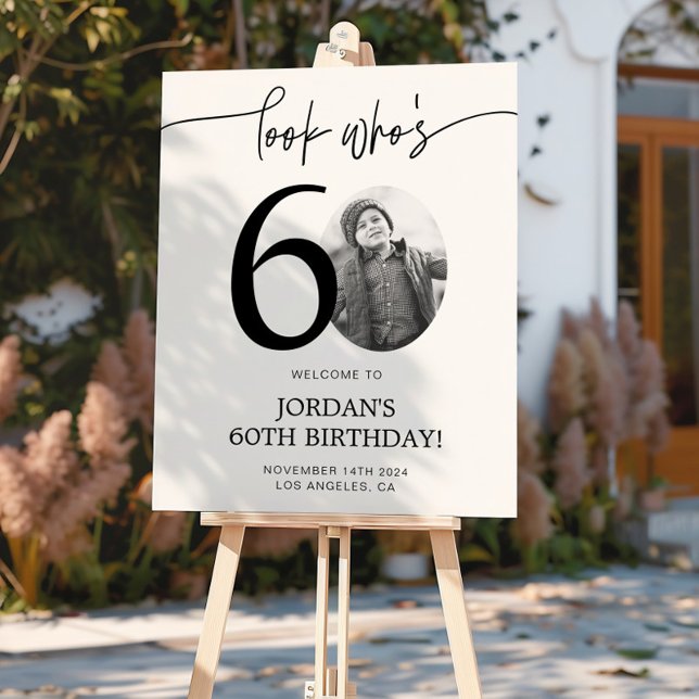 Póster Foto 60.º Signo de bienvenida de cumpleaños | Mira (Subido por el creador)