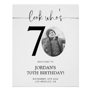 Póster Foto 70.º Signo de bienvenida de cumpleaños Mira