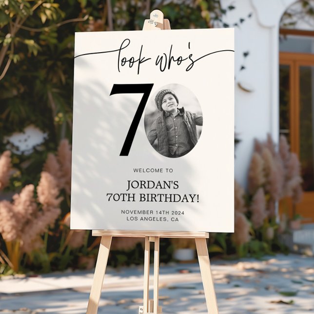 Póster Foto 70.º Signo de bienvenida de cumpleaños | Mira (Subido por el creador)