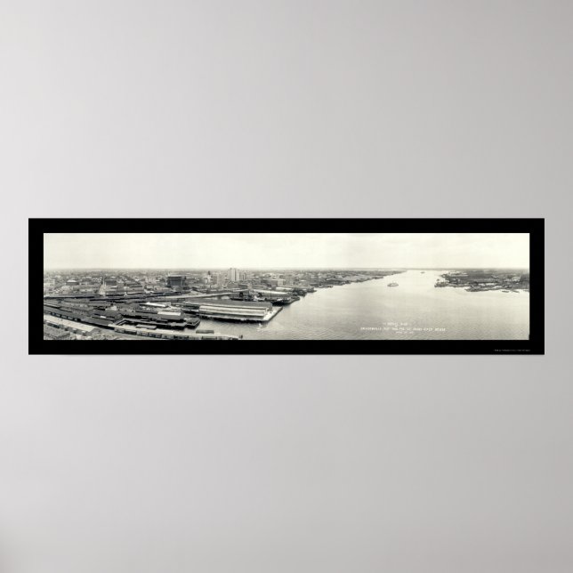 Póster Foto aérea de Jacksonville 1921 (Frente)