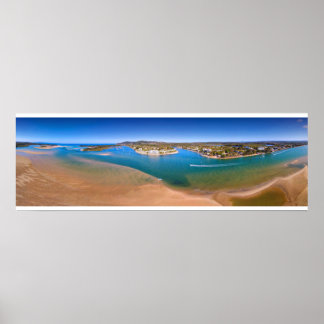 Póster Foto aérea del río Noosa Panorama